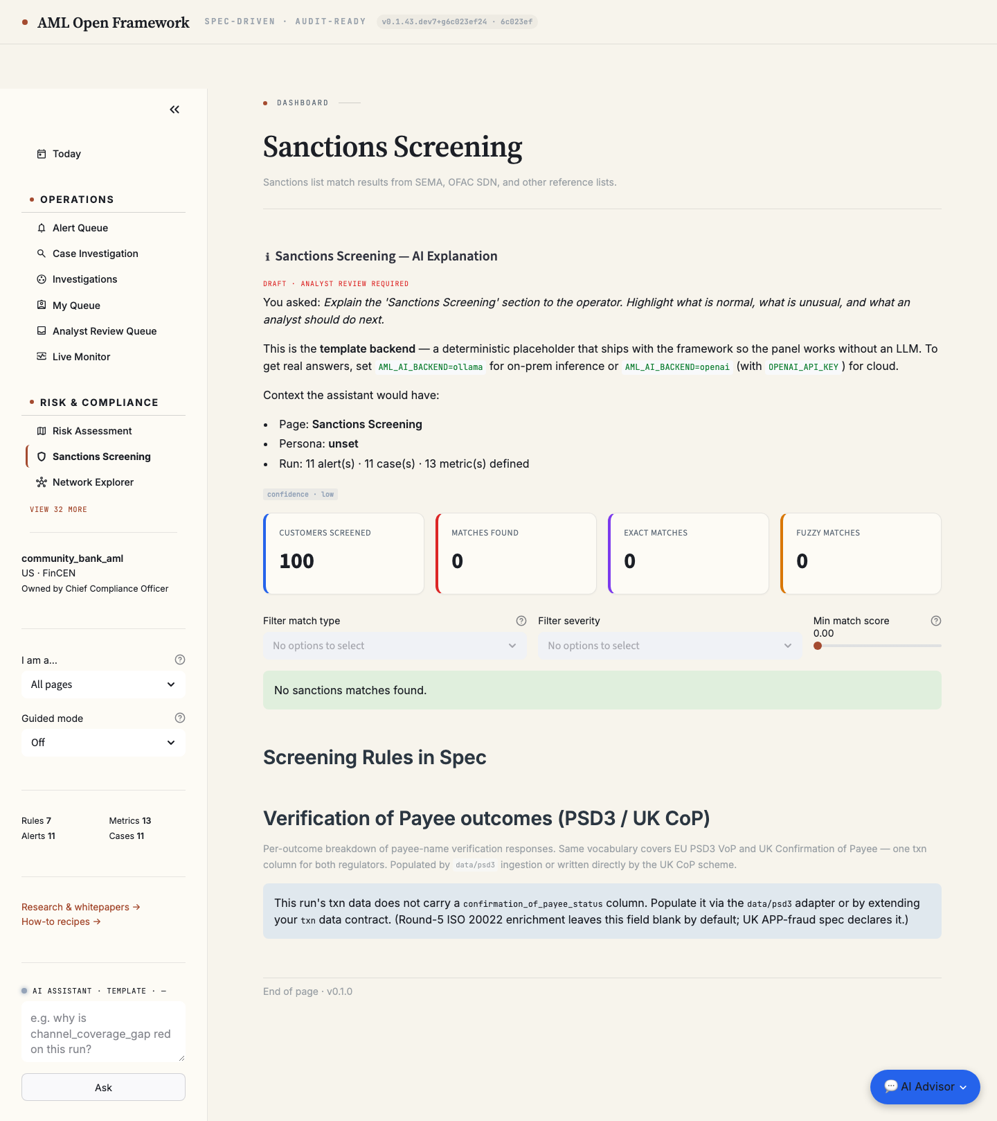 Sanctions Screening