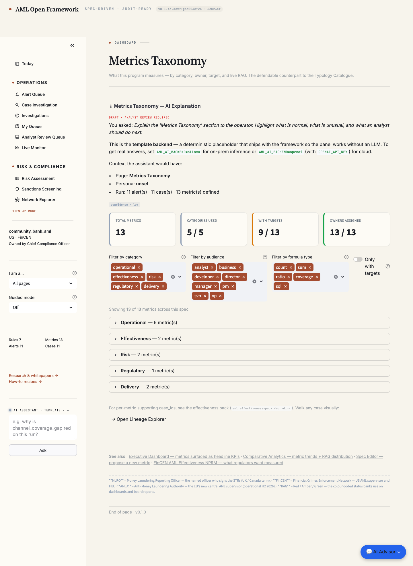 Metrics Taxonomy